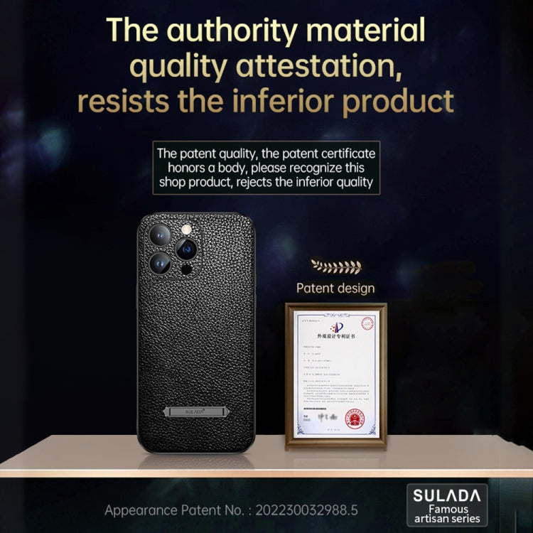 For iPhone 13 Pro Max SULADA Invisible Bracket Leather Back Cover Phone Case(Orange) - iPhone 13 Pro Max Cases by SULADA | Online Shopping South Africa | PMC TechLife | Buy Now Pay Later Mobicred