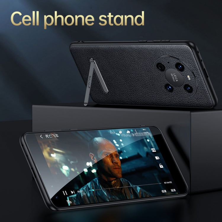 For Huawei Mate 40 Pro SULADA Invisible Bracket Leather Back Cover Phone Case(Dark Green) - Huawei Cases by SULADA | Online Shopping South Africa | PMC TechLife | Buy Now Pay Later Mobicred