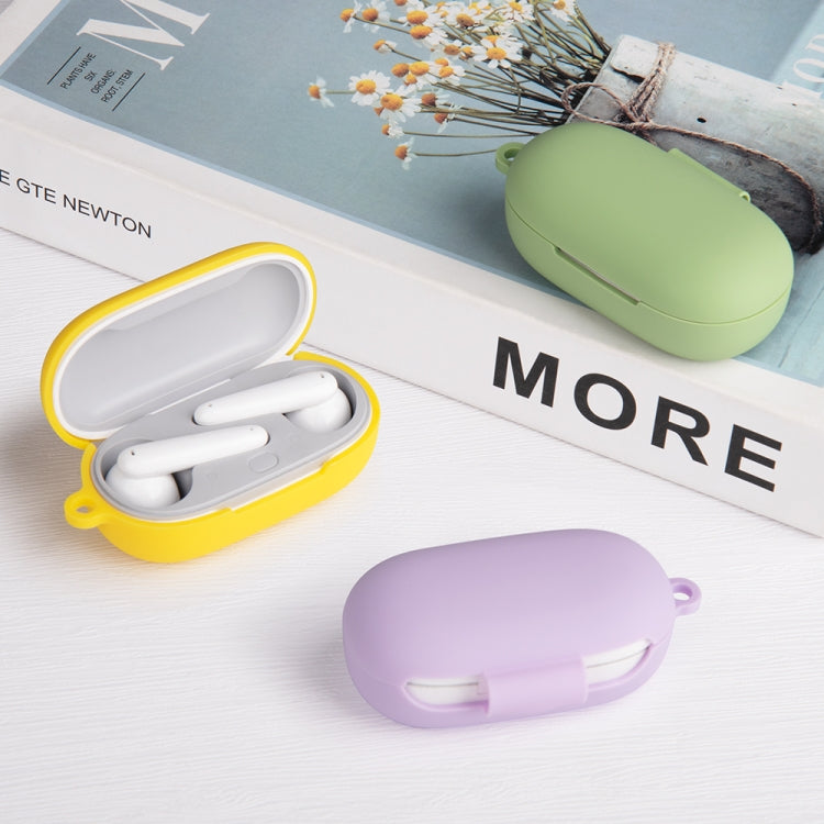 For Huawei FreeBuds SE Pure Color Bluetooth Earphone Silicone Case with Hook(Purple) - Huawei Earphone Case by PMC TechLife | Online Shopping South Africa | PMC TechLife | Buy Now Pay Later Mobicred