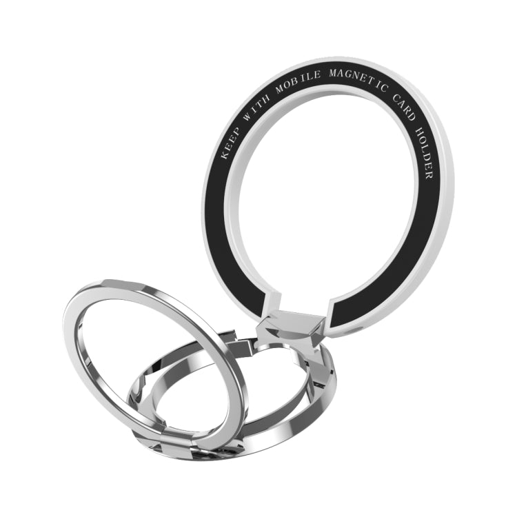 Car Magnetic Dual Axis Ring Phone Holder(Bright White) - Ring Holder by PMC Jewellery | Online Shopping South Africa | PMC Jewellery