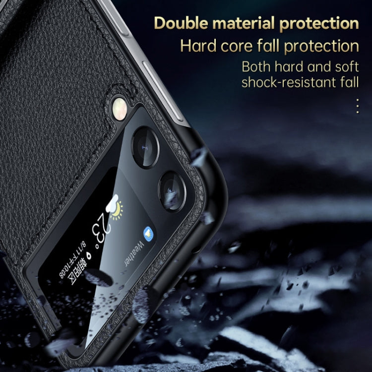 For Samsung Galaxy Z Flip4 SULADA Invisible Bracket Leather Back Cover Phone Case(Orange) - Galaxy Z Flip4 5G Cases by SULADA | Online Shopping South Africa | PMC TechLife | Buy Now Pay Later Mobicred