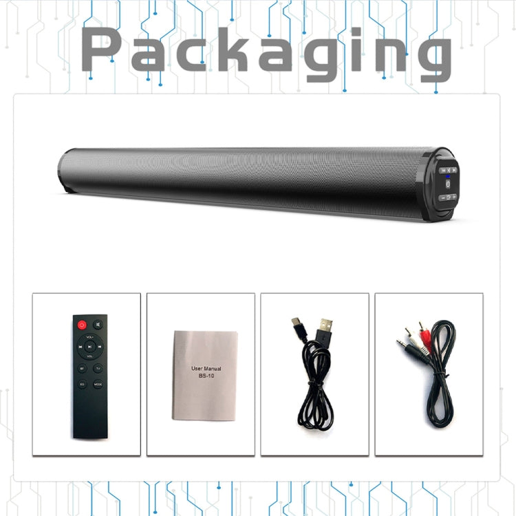 BS-10 Bluetooth 5.0 Speaker TV Soundbar with Remote Control(Black) - Desktop Speaker by PMC TechLife | Online Shopping South Africa | PMC TechLife