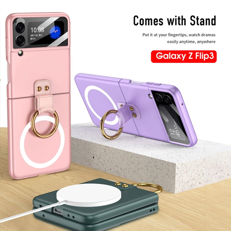 For Samsung Galaxy Z Flip3 5G GKK MagSafe Ultrathin Integrated Shockproof Phone Case with Ring Holder(Pink) - Galaxy Phone Cases by GKK | Online Shopping South Africa | PMC Jewellery