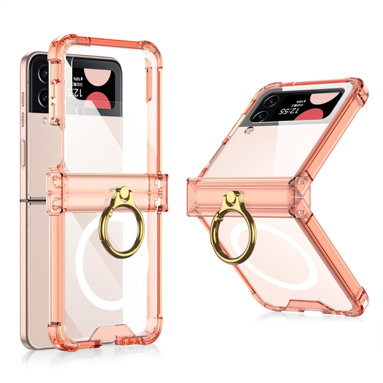 For Samsung Galaxy Z Flip4 GKK MagSafe Airbag Hinge Shockproof Phone Case with Ring Holder(Orange) - Galaxy Z Flip4 5G Cases by GKK | Online Shopping South Africa | PMC Jewellery