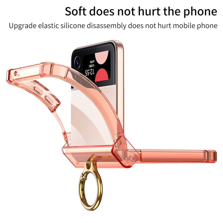 For Samsung Galaxy Z Flip4 GKK MagSafe Airbag Hinge Shockproof Phone Case with Ring Holder(Transparent) - Galaxy Z Flip4 5G Cases by GKK | Online Shopping South Africa | PMC Jewellery