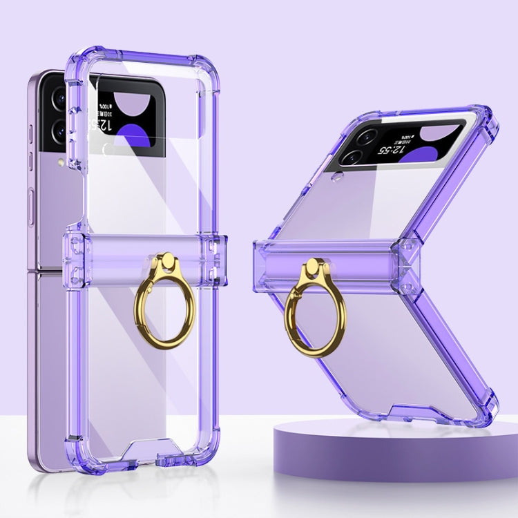 For Samsung Galaxy Z Flip4 GKK Airbag Hinge Shockproof Phone Case with Ring Holder(Purple) - Galaxy Z Flip4 5G Cases by GKK | Online Shopping South Africa | PMC TechLife | Buy Now Pay Later Mobicred