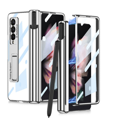 For Samsung Galaxy Z Fold3 5G GKK Magnetic Fold Hinge Shockproof Phone Case with Pen Slots(Silver) - Galaxy Phone Cases by GKK | Online Shopping South Africa | PMC Jewellery