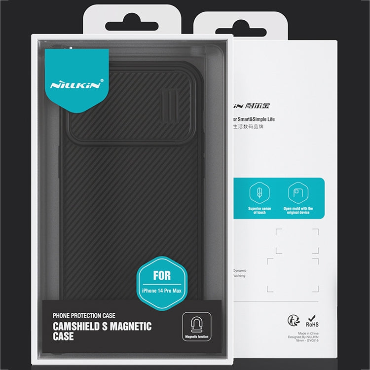 For iPhone 14 Pro Max NILLKIN CamShield S Magnetic Magsafe Case(Green) - iPhone 14 Pro Max Cases by NILLKIN | Online Shopping South Africa | PMC TechLife | Buy Now Pay Later Mobicred