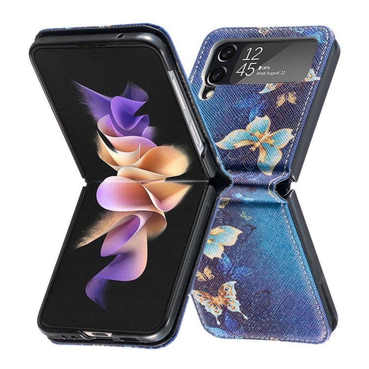For Samsung Galaxy Z Flip4 Colored Drawing Invisible Magnetic Leather Phone Case(Gold Butterfly) - free shipping - PMC TechLife - Order now!