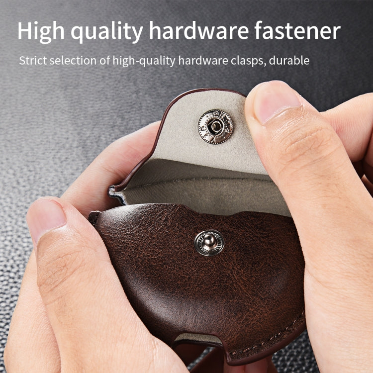 For Huawei FreeBuds 4 / 4E Business Leather Earphone Protective Case with Hook(Red) - free shipping - PMC TechLife - Order now!
