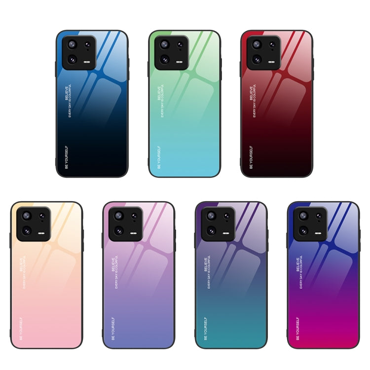 For Xiaomi 13 Gradient Color Glass Phone Case(Blue Black) - free shipping - PMC TechLife - Order now!
