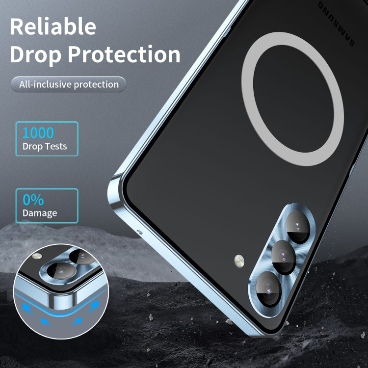 For Samsung Galaxy S23+ 5G MagSafe Magnetic Frosted Metal Phone Case(Blue) - Galaxy S23+ 5G Cases by PMC Jewellery | Online Shopping South Africa | PMC Jewellery