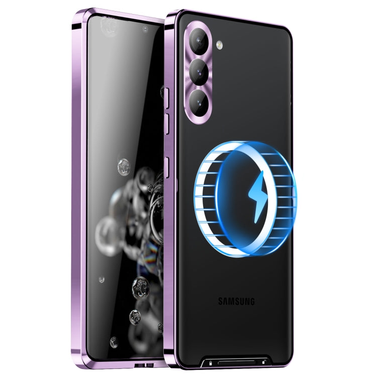 For Samsung Galaxy S23+ 5G MagSafe Magnetic Frosted Metal Phone Case(Purple) - Galaxy S23+ 5G Cases by PMC Jewellery | Online Shopping South Africa | PMC Jewellery