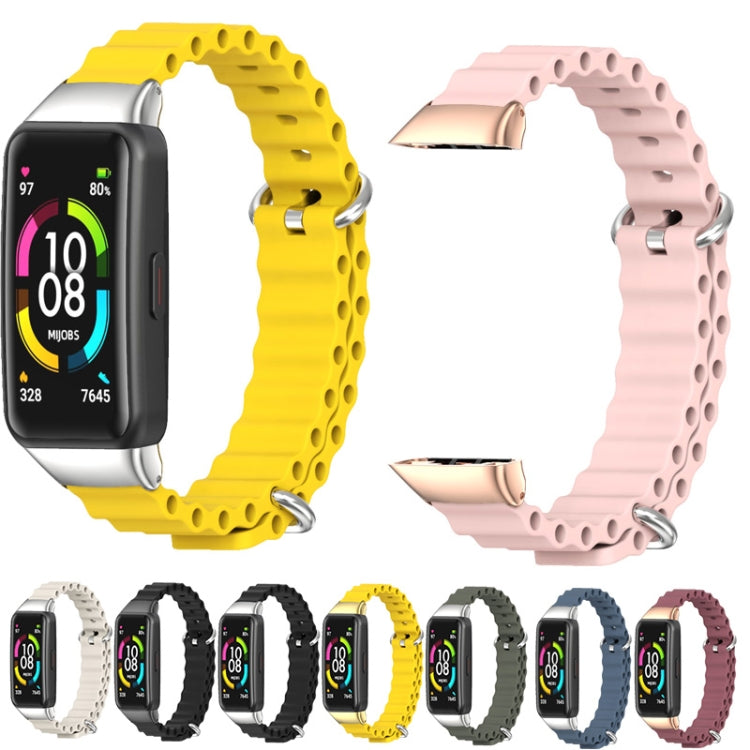 For Huawei Band 7 / 7 NFC MIJOBS CS Marine Silicone Breathable Watch Band(Grey Silver) - free shipping - PMC TechLife - Order now!