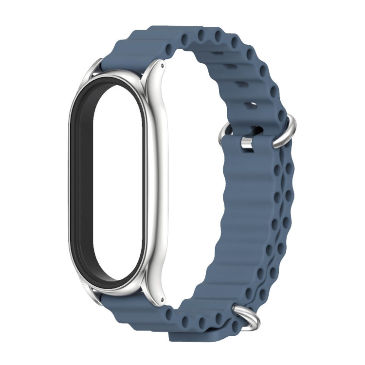For Xiaomi Mi Band 7 / 7 NFC MIJOBS PLUS Marine Silicone Breathable Watch Band(Space Blue Silver) - Watch Bands by MIJOBS | Online Shopping South Africa | PMC TechLife | Buy Now Pay Later Mobicred