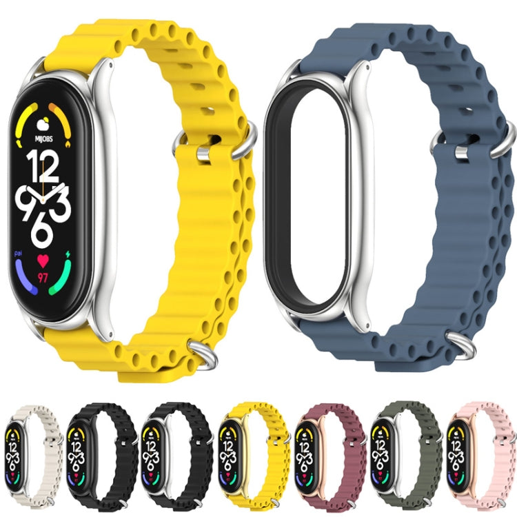 For Xiaomi Mi Band 7 / 7 NFC MIJOBS PLUS Marine Silicone Breathable Watch Band(Space Blue Silver) - Watch Bands by MIJOBS | Online Shopping South Africa | PMC TechLife | Buy Now Pay Later Mobicred