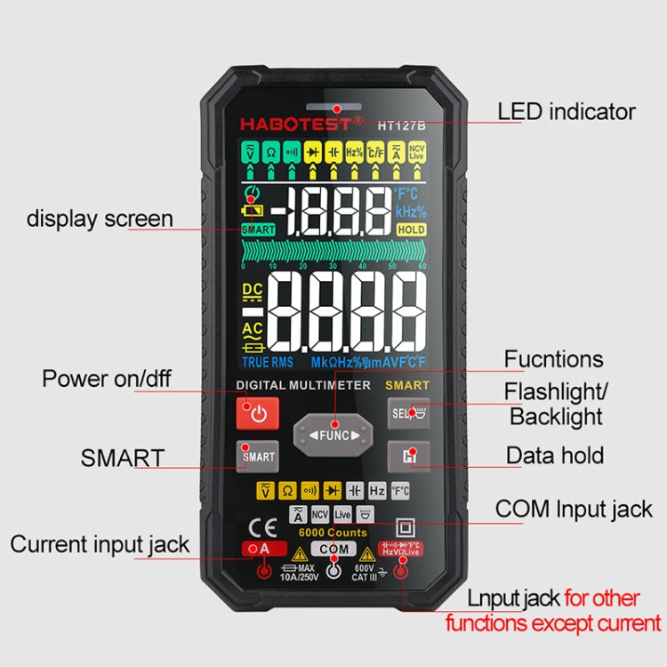 HABOTEST HT127B Digital Multimeter - free shipping - PMC TechLife - Order now!