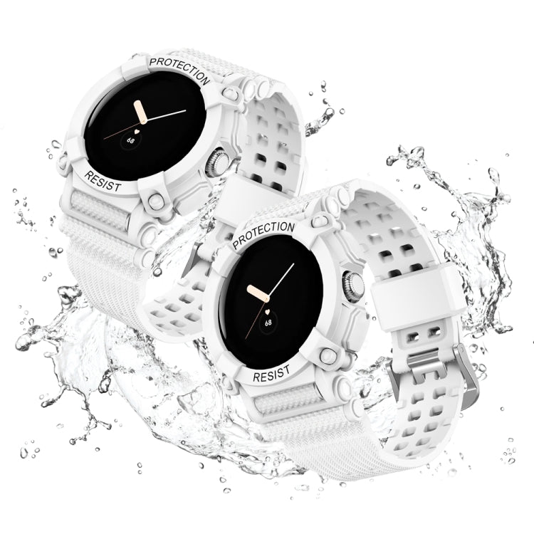 For Google Pixel Watch Three-proof Solid Color Integrated Watch Band(White) - free shipping - PMC TechLife - Order now!