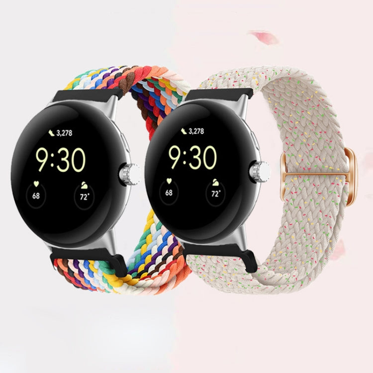 For Google Pixel Watch Buckle Nylon Braided Watch Band(Black White) - free shipping - PMC TechLife - Order now!