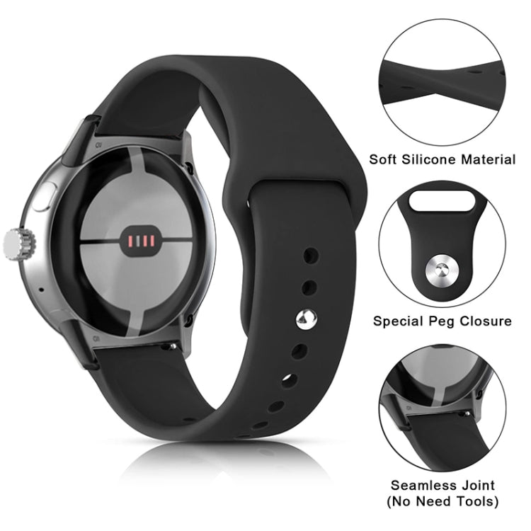 For Google Pixel Watch Solid Color Reverse Buckle Silicone Watch Band(Grey) - free shipping - PMC TechLife - Order now!