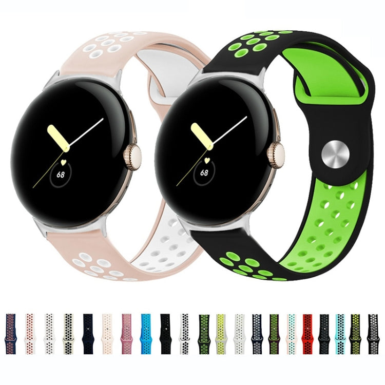 For Google Pixel Watch Two-color Reverse Buckle Silicone Watch Band(Black Blue) - free shipping - PMC TechLife - Order now!