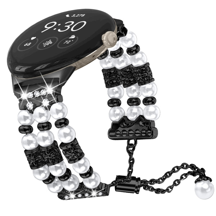 For Google Pixel Watch Pearl Half Bracelet Watch Band(Black) - free shipping - PMC TechLife - Order now!