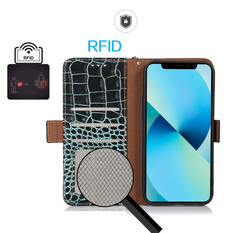 For Xiaomi 13 Crocodile Top Layer Cowhide Leather Phone Case(Green) - 13 Cases by PMC TechLife | Online Shopping South Africa | PMC TechLife