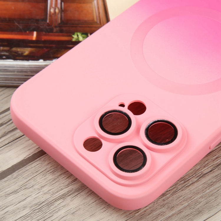 For iPhone 14 Pro Liquid TPU Silicone Gradient MagSafe Phone Case(Pink Red) - free shipping - PMC TechLife - Order now!