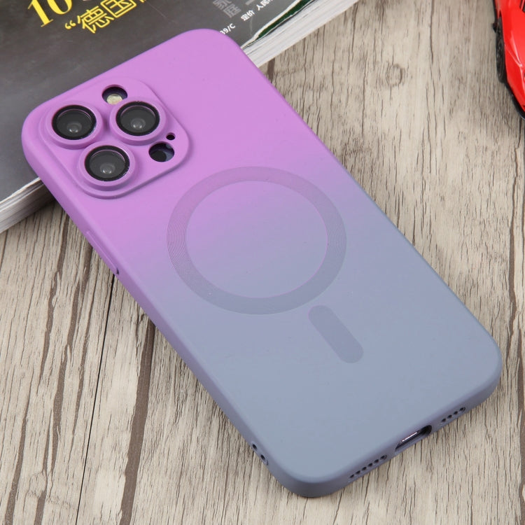 For iPhone 14 Pro Max Liquid TPU Silicone Gradient MagSafe Phone Case(Purple) - iPhone 14 Pro Max Cases by PMC Jewellery | Online Shopping South Africa | PMC Jewellery