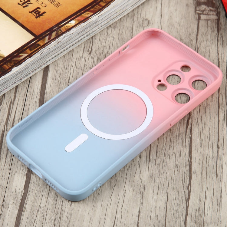 For iPhone 14 Pro Max Liquid TPU Silicone Gradient MagSafe Phone Case(Pink Blue) - iPhone 14 Pro Max Cases by PMC Jewellery | Online Shopping South Africa | PMC Jewellery