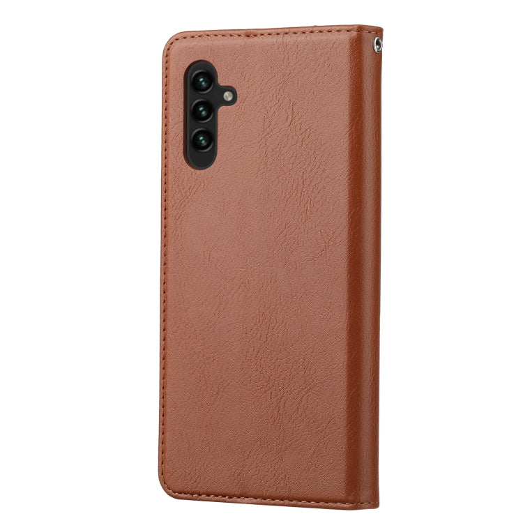 For Samsung Galaxy A34 5G Knead Skin Texture Flip Leather Phone Case(Brown) - free shipping - PMC TechLife - Order now!