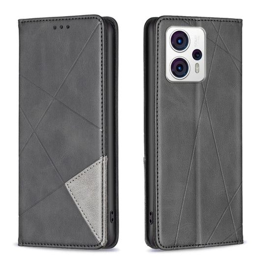 For Motorola Moto G13 4G/G23 4G/G53 5G Prismatic Invisible Magnetic Leather Phone Case(Black) - Motorola Cases by PMC Jewellery | Online Shopping South Africa | PMC Jewellery