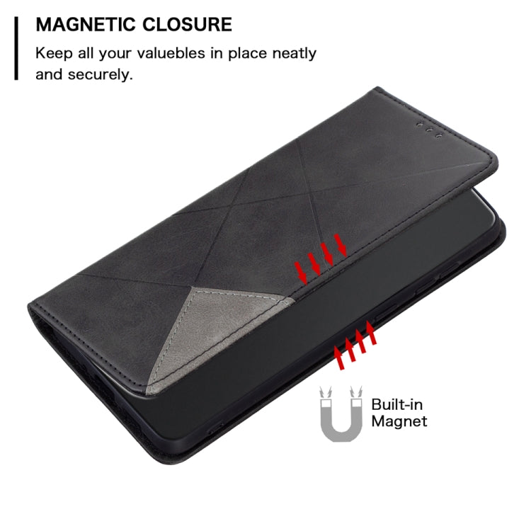 For Motorola Moto G13 4G/G23 4G/G53 5G Prismatic Invisible Magnetic Leather Phone Case(Black) - Motorola Cases by PMC Jewellery | Online Shopping South Africa | PMC Jewellery