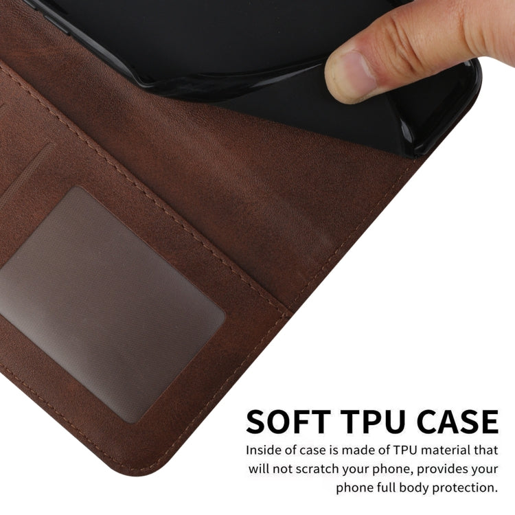 For Xiaomi Redmi Note 12 Pro Speed / Poco X5 Pro 5G Stitching Calf Texture Buckle Leather Phone Case(Brown) - free shipping - PMC TechLife - Order now!