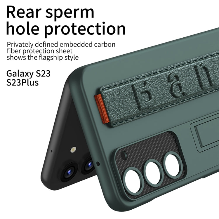 For Samsung Galaxy S23+ 5G GKK Ultra-thin Wristband Shockproof Phone Case with Holder(Silver) - free shipping - PMC TechLife - Order now!