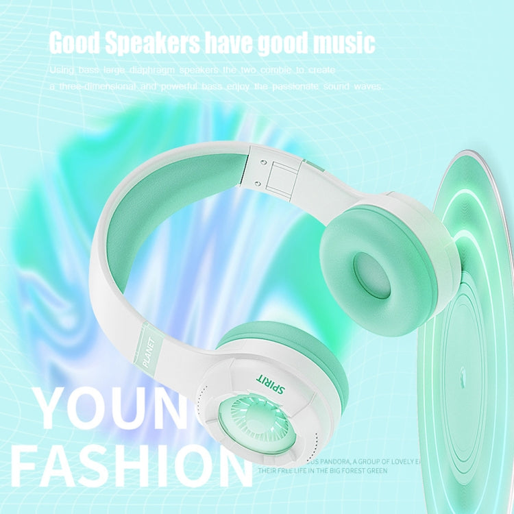 KE25 RGB Light Wireless Stereo Music Bluetooth Headset(Green) - Headset & Headphone by PMC Jewellery | Online Shopping South Africa | PMC Jewellery