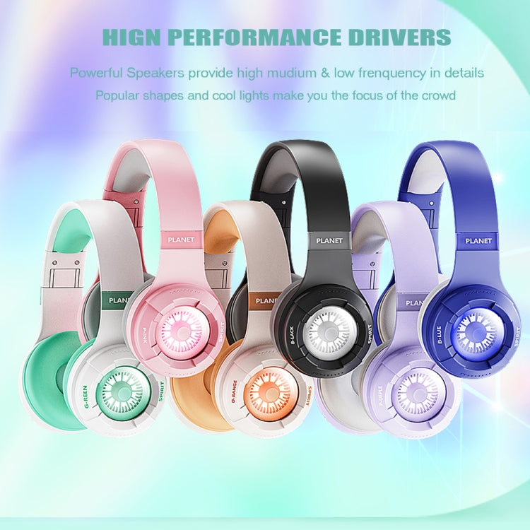 KE25 RGB Light Wireless Stereo Music Bluetooth Headset(Orange) - Headset & Headphone by PMC Jewellery | Online Shopping South Africa | PMC Jewellery