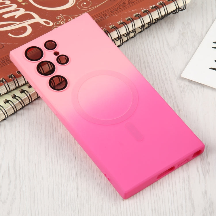 For Samsung Galaxy S23 5G Liquid TPU Silicone Gradient MagSafe Phone Case(Pink Red) - Galaxy S23 5G Cases by PMC TechLife | Online Shopping South Africa | PMC TechLife