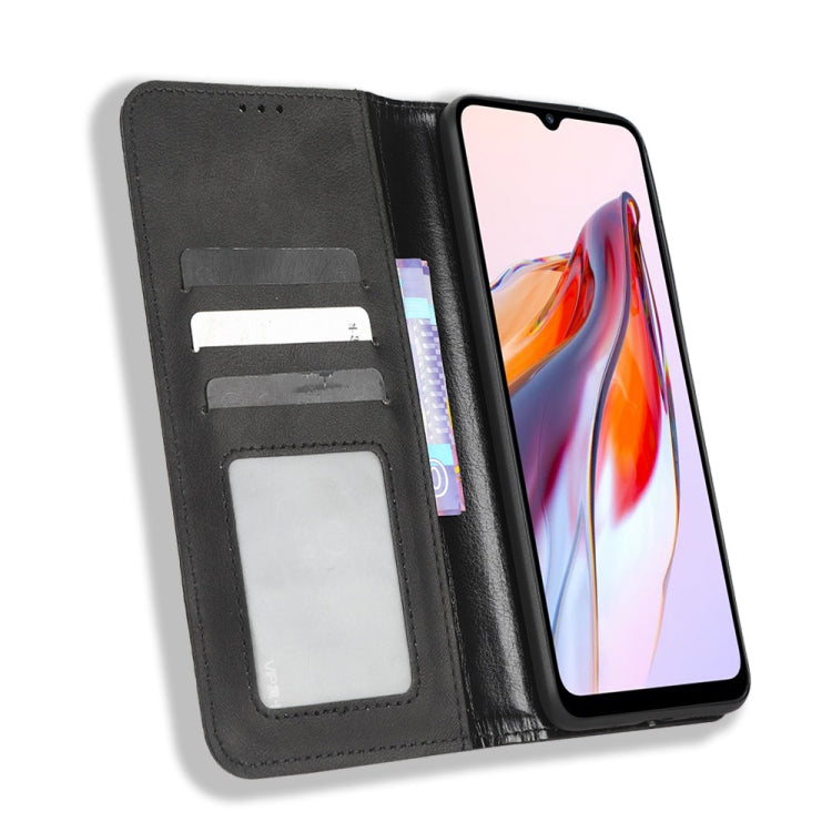 For Xiaomi Redmi 12C / 11A Magnetic Buckle Retro Texture Leather Phone Case(Black) - free shipping - PMC TechLife - Order now!