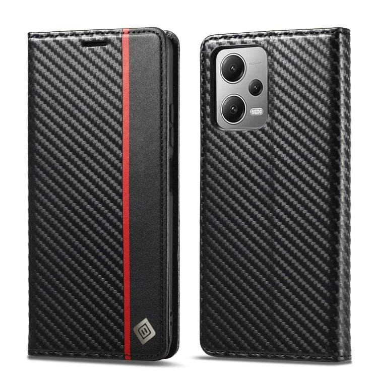 For Xiaomi Poco X5/Redmi Note 12 5G LC.IMEEKE Carbon Fiber Texture Flip Leather Phone Case(Vertical Black) - free shipping - PMC TechLife - Order now!