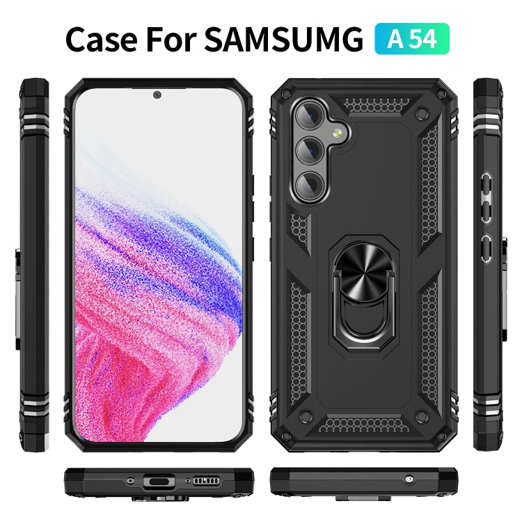For Samsung Galaxy A54 Shockproof TPU + PC Phone Case with Holder(Black) - free shipping - PMC TechLife - Order now!