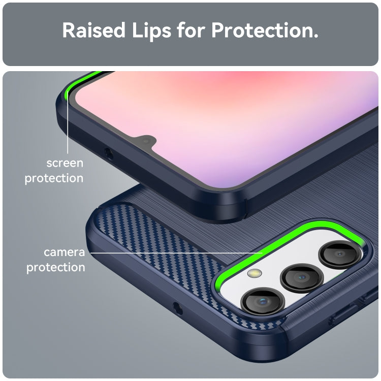 For Samsung Galaxy A24 4G Brushed Texture Carbon Fiber TPU Phone Case(Blue) - free shipping - PMC TechLife - Order now!