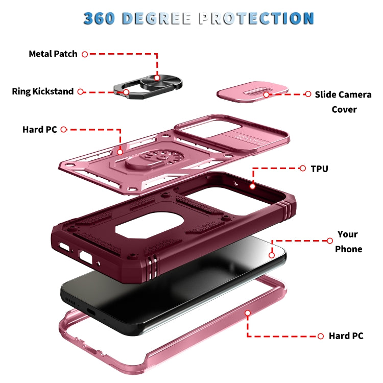 For Samsung Galaxy A54 5G Sliding Camshield TPU + PC Phone Case(Pink+Red) - free shipping - PMC TechLife - Order now!