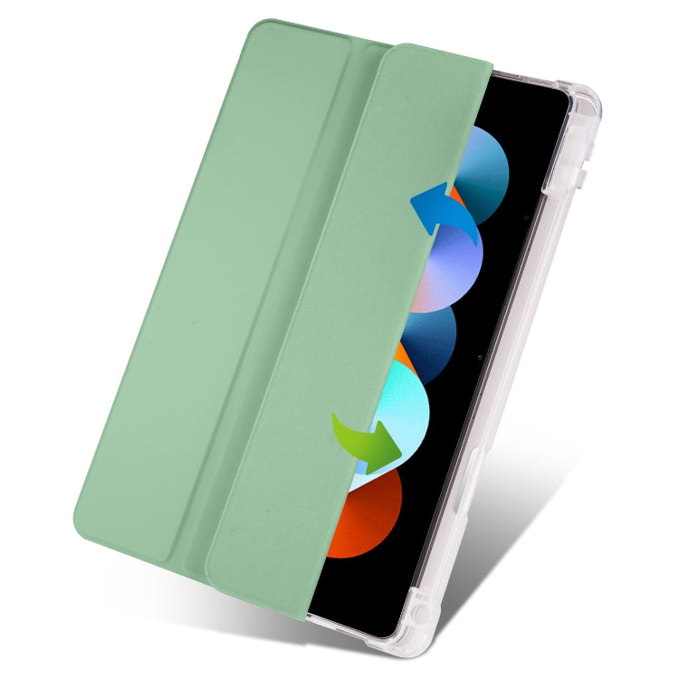 For Xiaomi Redmi Pad 10.61 3-folding Transparent TPU Smart Leather Tablet Case with Pen slot(Matcha Green) -  by PMC Jewellery | Online Shopping South Africa | PMC Jewellery