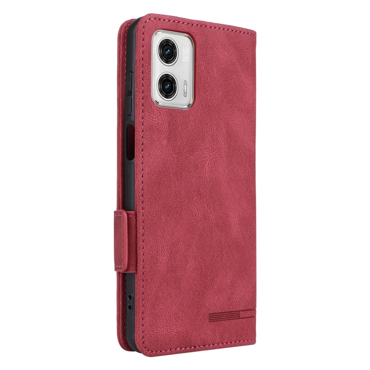 For Motorola Moto G13 / G23 / G53 Magnetic Clasp Flip Leather Phone Case(Red) - Motorola Cases by PMC Jewellery | Online Shopping South Africa | PMC Jewellery