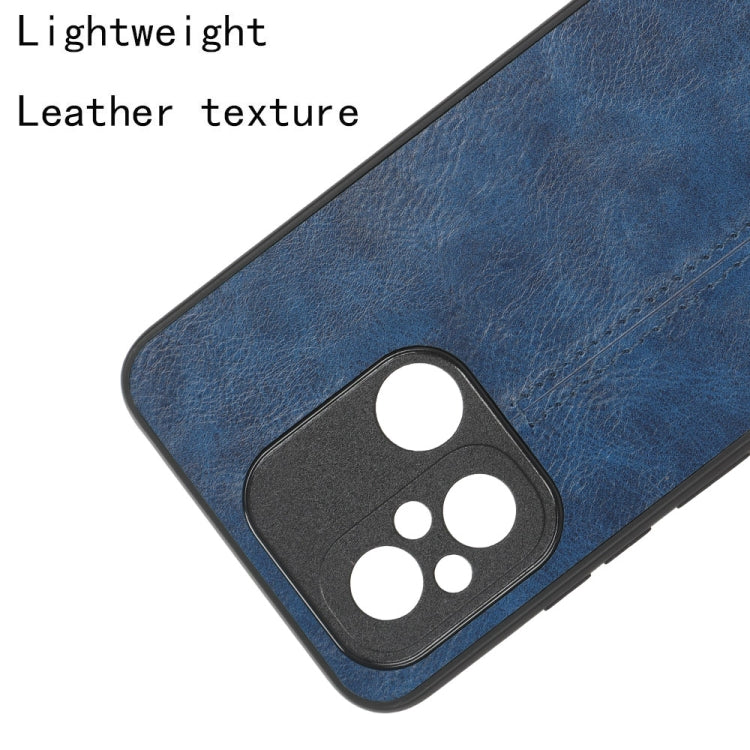 Sewing Cow Pattern Skin PC + PU + TPU Phone Case For Xiaomi Poco C55/Redmi 12C/Redmi 11A 4G(Blue) - free shipping - PMC TechLife - Order now!