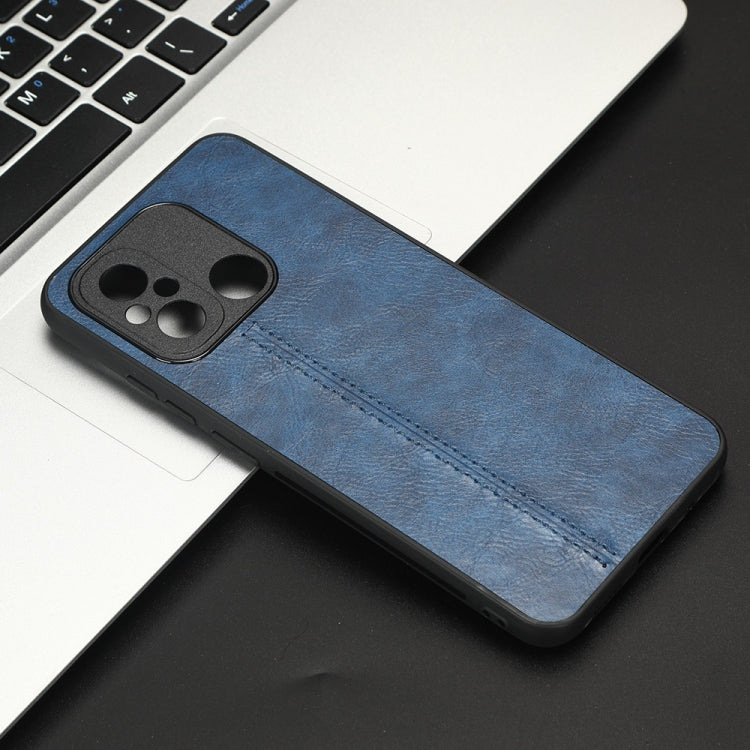 Sewing Cow Pattern Skin PC + PU + TPU Phone Case For Xiaomi Poco C55/Redmi 12C/Redmi 11A 4G(Blue) - free shipping - PMC TechLife - Order now!