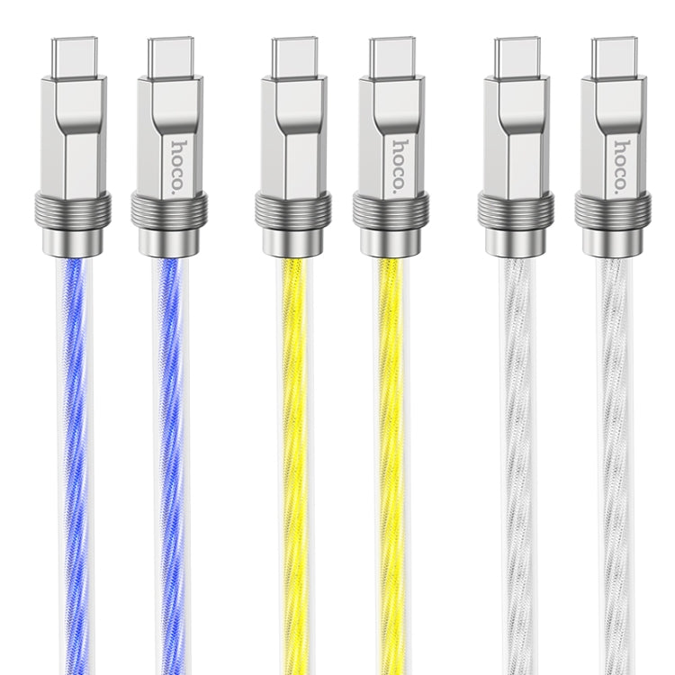 hoco U113 100W USB-C/Type-C to USB-C/Type-C Silicone Data Cable, Length: 1m(Blue) - USB-C & Type-C Cable by hoco | Online Shopping South Africa | PMC Jewellery