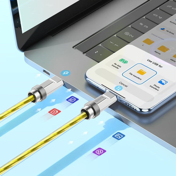 hoco U113 100W USB-C/Type-C to USB-C/Type-C Silicone Data Cable, Length: 1m(Gold) - USB-C & Type-C Cable by hoco | Online Shopping South Africa | PMC Jewellery