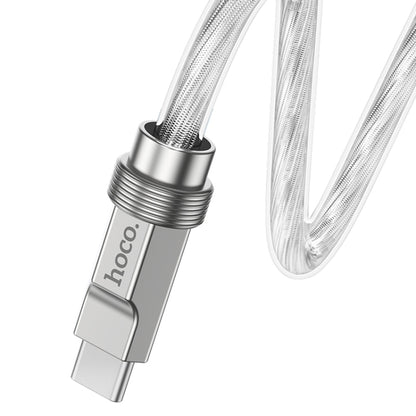 hoco U113 100W USB to USB-C/Type-C Silicone Fast Charging Data Cable, Length: 1m(Silver) - USB-C & Type-C Cable by hoco | Online Shopping South Africa | PMC Jewellery